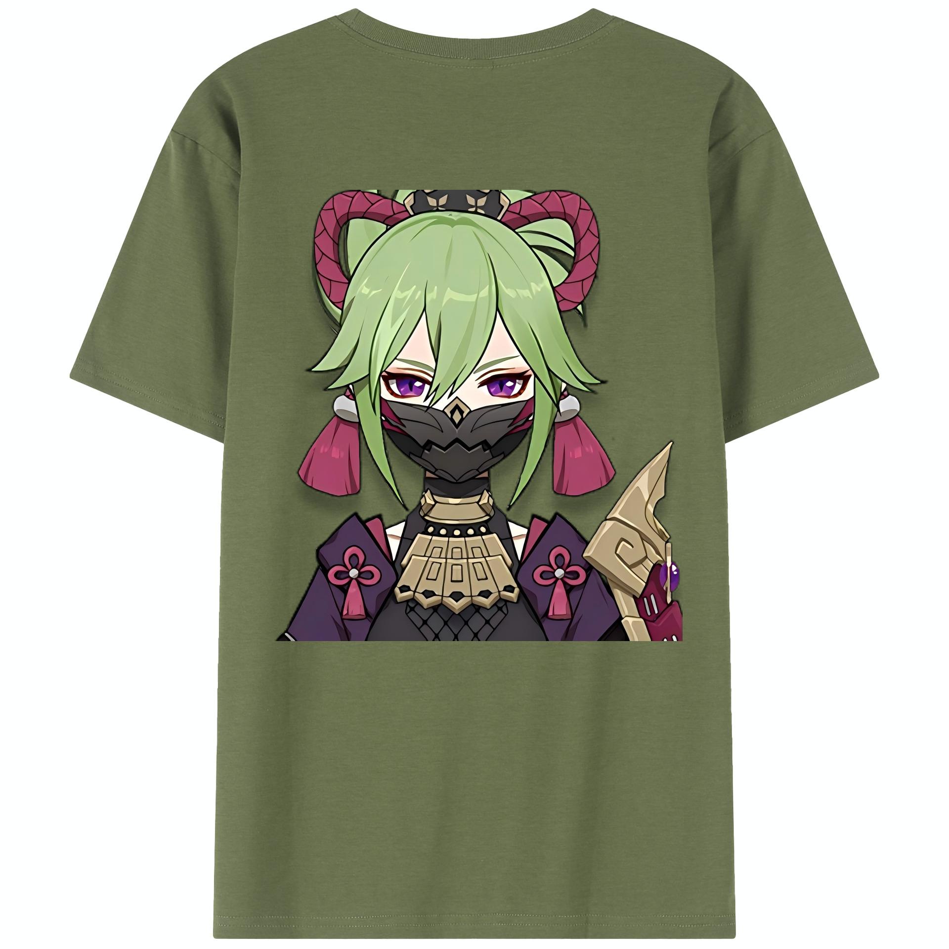 げんし神  久岐忍 くき しのぶ genshin Kuki Shinobu 綿100％半袖Tシャツ（背面プリント）